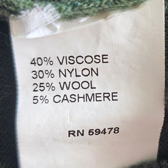 Filippo Riberti Wool Cashmere Quarter Zip Sweater Sz L Forest Green Italian Knit - Picture 6 of 11